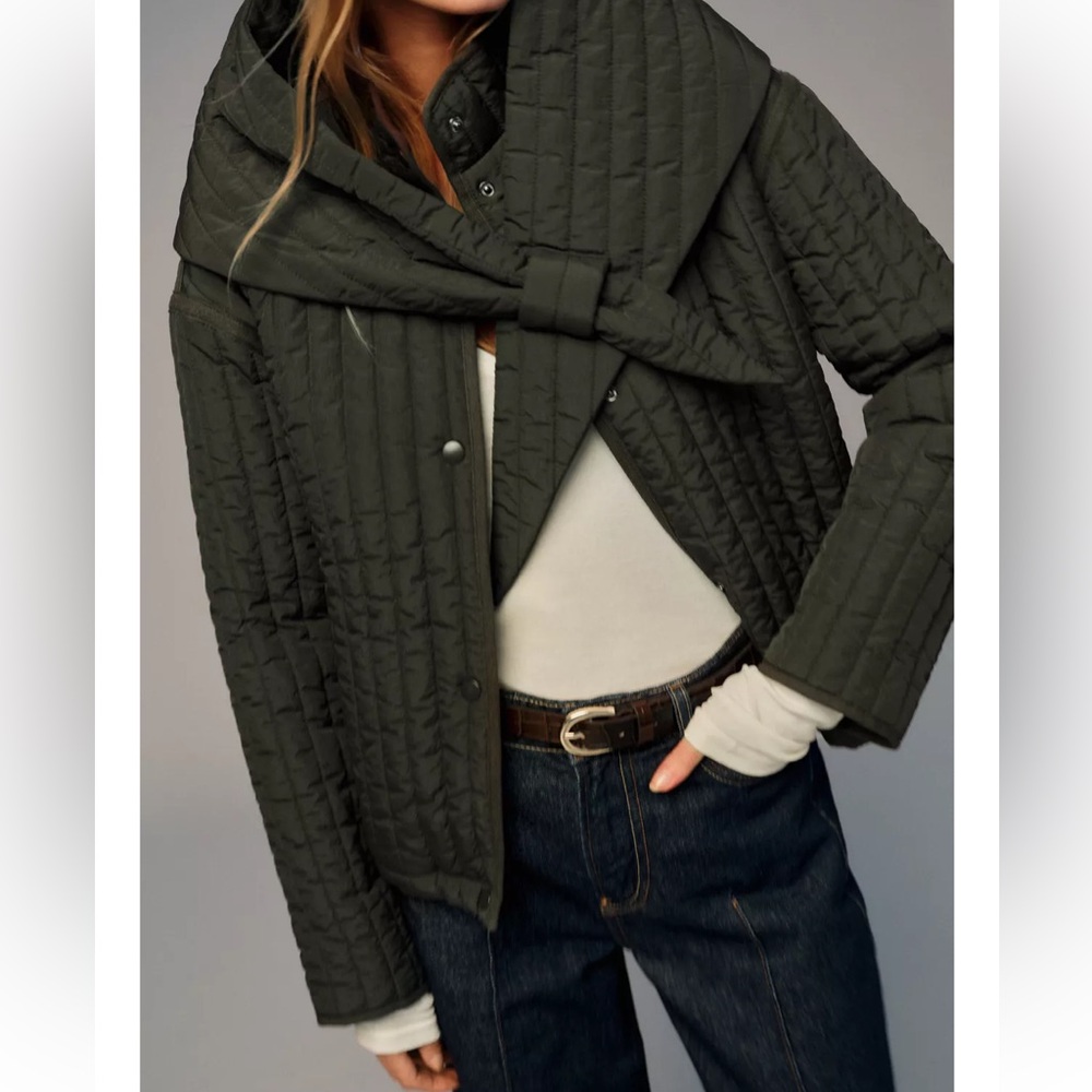 ZARA QUILTED JACKET WITH DETACHABLE SCARF - NEW WITH TAGS - PUFFER COAT